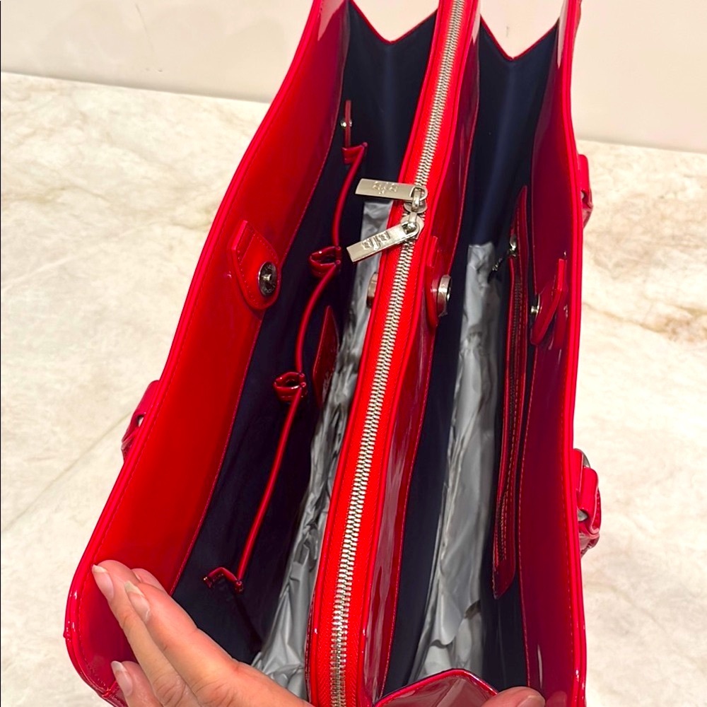 My Best Friend is a Bag | Lindsay 17” Red Vegan Laptop Tote Bag.NWT - Picture 4 of 11